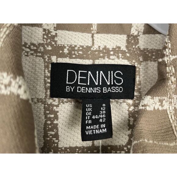 Dennis Basso Women's‎ Plaid Button Front Topper Pockets Cream Tan Size 8 NWT - Picture 5 of 10